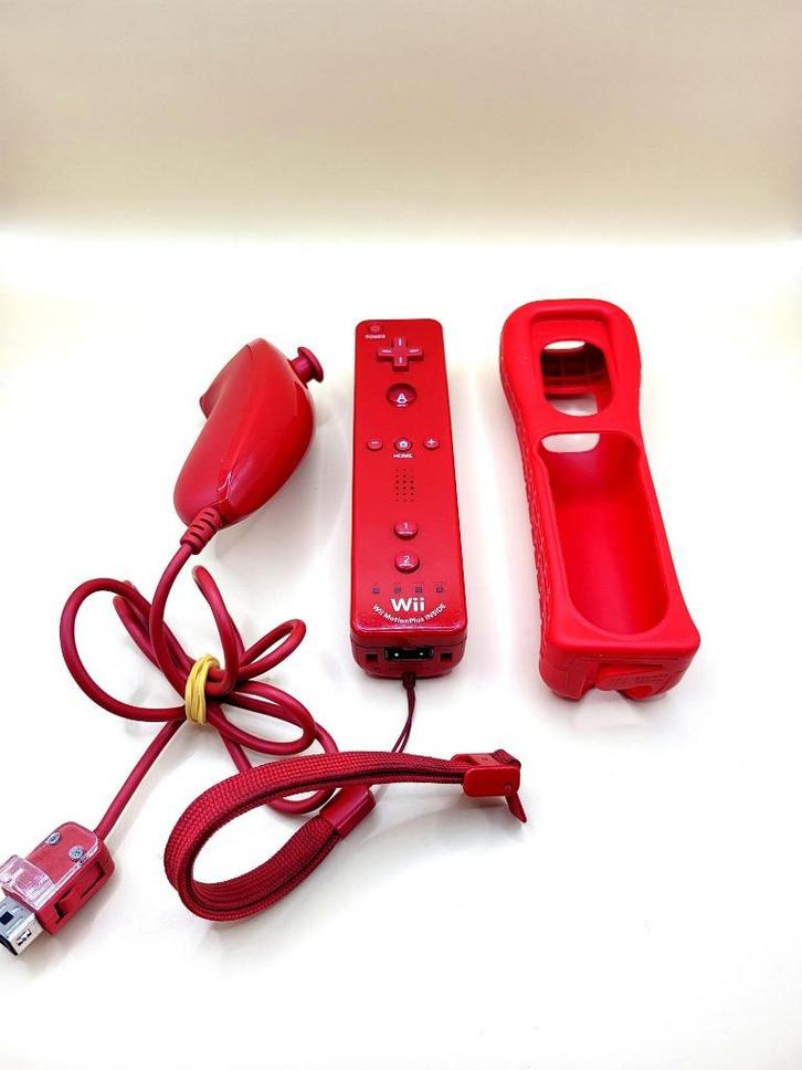Nintendo Wii Motionplus Controller Rood & Nunchuck, Spelcomputers en Games, Games | Nintendo Wii, Zo goed als nieuw, Overige genres