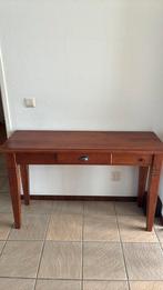 Houten side table.120 x 40 cm. 1 lade. Hoog 75 cm, Ophalen, Zo goed als nieuw, 25 tot 50 cm, Rechthoekig