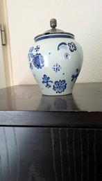 Delfts blauwe tabakspot met deksel, Ophalen of Verzenden