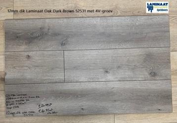 12mm dik Laminaat Oak Dark Brown 4V-groev Easy click beschikbaar voor biedingen