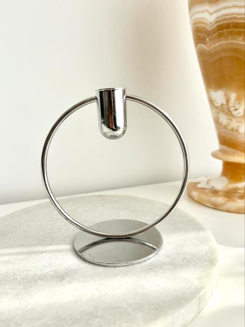 Kaarsenhouder zilver, Huis en Inrichting, Woonaccessoires | Kandelaars en Kaarsen, Zo goed als nieuw, Minder dan 25 cm, Overige materialen