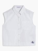 Calvin Klein MONOGRAM MOUWLOOS SHIRT - Blouse - Wit, Meisje, Nieuw, Shirt of Longsleeve, Calvin Klein