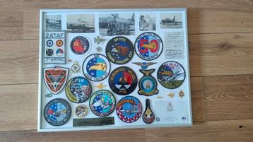Lijst met foto's, pins, emblemen, wings en badges.  beschikbaar voor biedingen