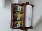 Keukenrolhouder met 3 blikjes heeel goede staat, Antiek en Kunst, Ophalen of Verzenden