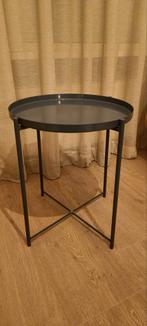Gladom bijzettafel Ikea (Blauw), Huis en Inrichting, Tafels | Bijzettafels, Minder dan 55 cm, Metaal of Aluminium, Rond, Zo goed als nieuw