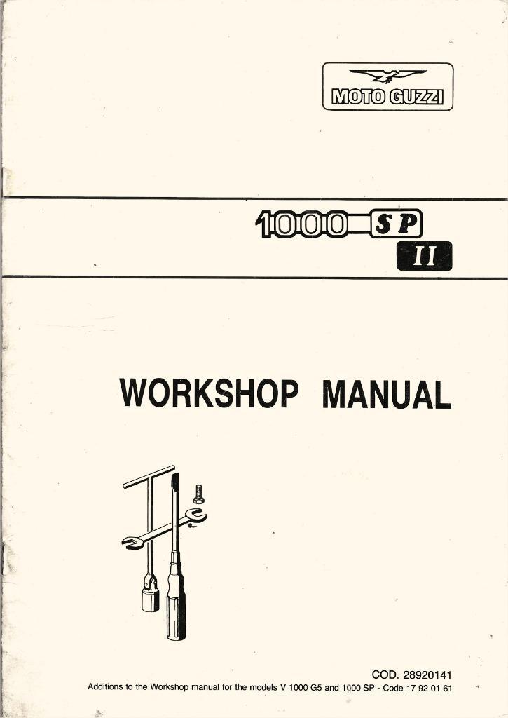 Moto Guzzi 1000 SP Additions workshop manual (7976z), Motoren, Handleidingen en Instructieboekjes, Moto Guzzi, Ophalen of Verzenden