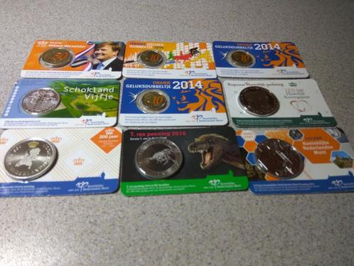 9 coincards zie omschrijving BU en UNC, Postzegels en Munten, Munten | Nederland, Setje, Euro's, Koningin Beatrix, Ophalen of Verzenden