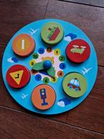 Houten klok voertuigen puzzel, Ophalen of Verzenden, 10 tot 50 stukjes, Gebruikt