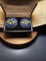 Oorbellen Natuurlijke Diamanten, Kyaniet en Peridoot, Nieuw, Ophalen of Verzenden, Met edelsteen, Knopjes of Stekers