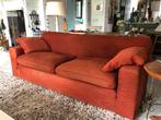 Oude 4 pers. Linteloo bank, rood/bruine stof., Ophalen, Gebruikt, 75 tot 100 cm, Rechte bank