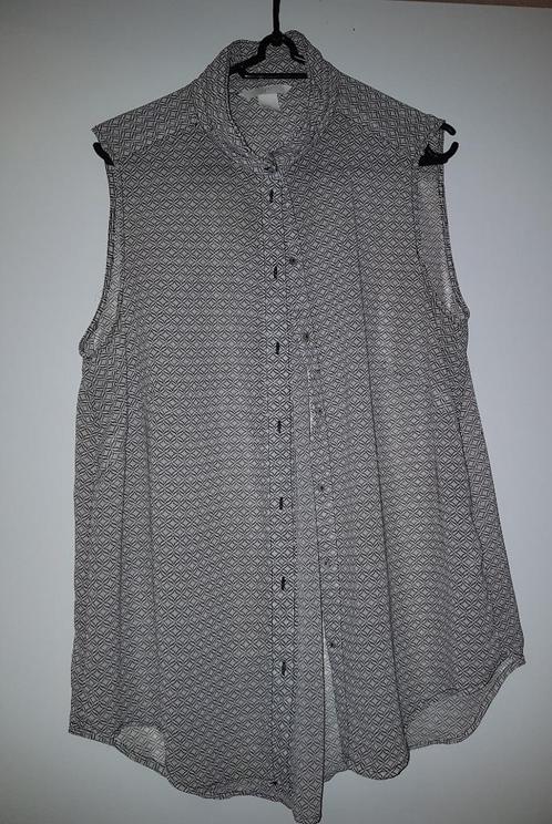 Blouse - overbloes maat 44 H&M, als nieuw, crème met zwart, Kleding | Dames, Blouses en Tunieken, Zo goed als nieuw, Maat 42/44 (L)