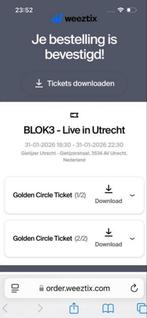 2x Blok3 golden circle tickets, Twee personen