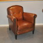 Schaapsleren fauteuil Leeds, Gebruikt, Leer, 75 tot 100 cm, Ophalen
