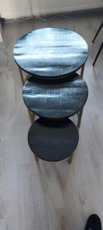 3 Nestbare Salontafels - Ronde Vorm, Ophalen, Minder dan 50 cm, Gebruikt, Rond