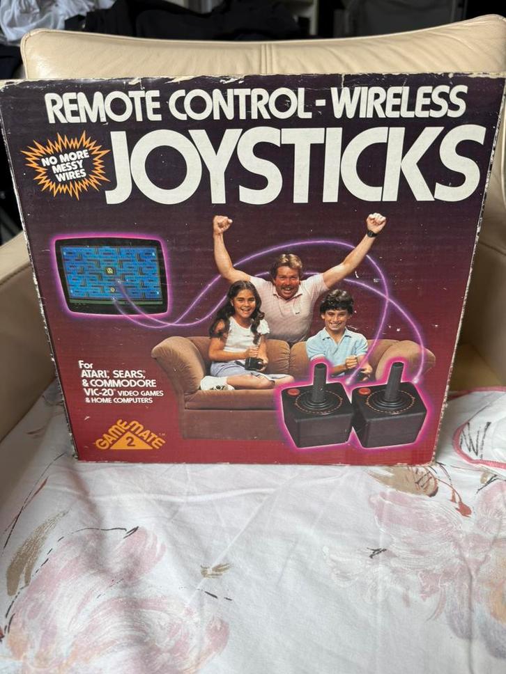 Atari remote control witeless joysticks in orginele doos, Computers en Software, Vintage Computers, Ophalen of Verzenden