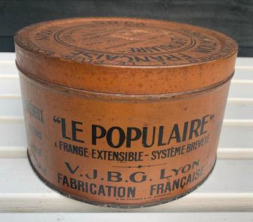 Antiek Blik "Le Populaire" Jaren '40-'50 beschikbaar voor biedingen