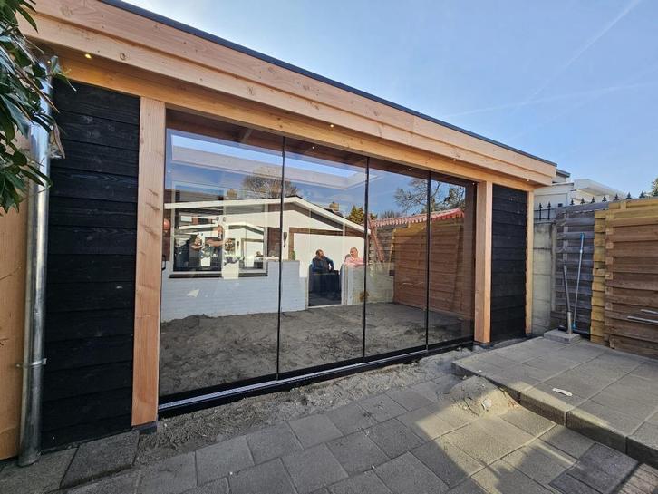 Glazen Schuifwanden actie!! v/a €190,- per paneel,, Tuin en Terras, Overkappingen, Nieuw, Serre, Ophalen