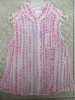 Blouse wit met roze maat 104 mouwloos topje, C&A, Meisje, Zo goed als nieuw, Overhemd of Blouse