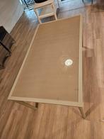 Tuintafel met glazen blad 90 x 160 cm., Tuin en Terras, Ophalen, Zo goed als nieuw, Rechthoekig, Aluminium