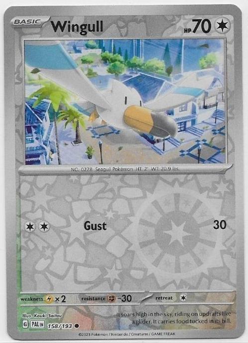 Paldea Evolved,  Wingull [reverse] 158/193, Hobby en Vrije tijd, Verzamelkaartspellen | Pokémon, Nieuw, Losse kaart, Verzenden