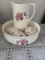 Lampet stel met rozen van het merk P. Regout Maastricht, Antiek en Kunst, Antiek | Keramiek en Aardewerk, Ophalen