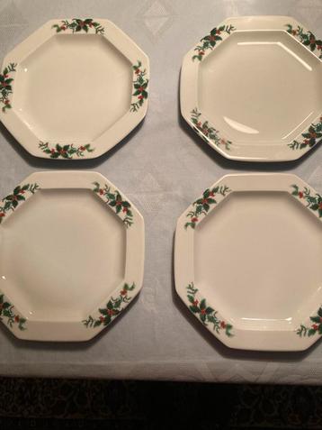 Kerst Borden - 4 stuks - Achthoekig Octogonaal - ZGAN beschikbaar voor biedingen