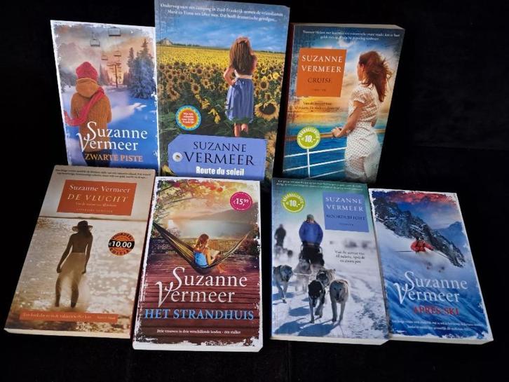 7x suzanne vermeer:strandhuis,cruise,route du soleil,de vluc, Boeken, Thrillers, Nieuw, Ophalen of Verzenden