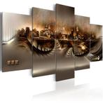 862 Abstract New York 5 Luik Canvas Schilderij 200x100 Nieuw, Antiek en Kunst, Kunst | Schilderijen | Modern, Ophalen of Verzenden