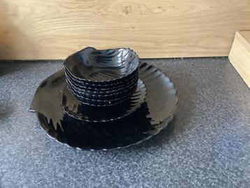 vintage glazen schelpen borden/schalen&glazen serveer schaal beschikbaar voor biedingen