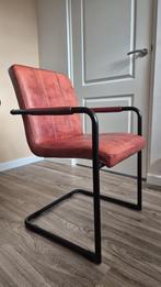 Cognac eetkamerstoelen, Huis en Inrichting, Stoelen, Ophalen, Bruin, Leer, Zo goed als nieuw