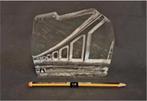 Swedish Art Glass "Pukeberg Sweden" Oland Bridge Paperweight, Ophalen of Verzenden