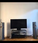 KEF LS60 Wireless vloerstaande speakers - Titanium grijs, Zo goed als nieuw, 120 watt of meer, Front, Rear of Stereo speakers