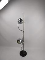 Dubbele bollamp door Gepo. 138 hoog., Huis en Inrichting, Lampen | Vloerlampen, Gebruikt, Ophalen of Verzenden, Hout