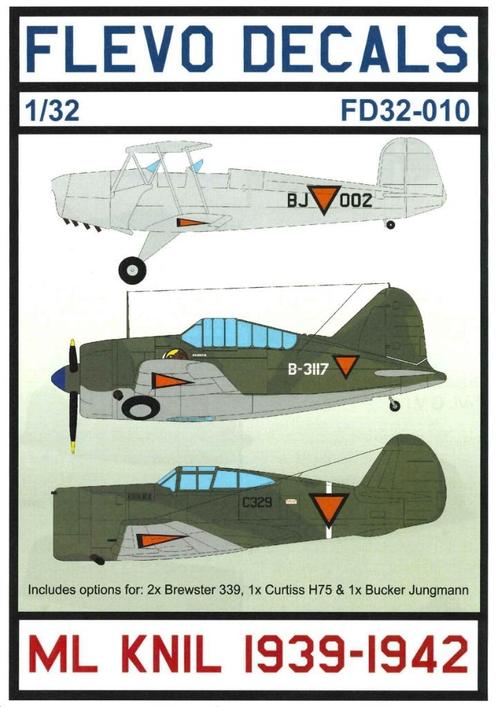 1/32 decals (uit FD32-010) Brewster B-339C Buffalo (ML-KNIL), Hobby en Vrije tijd, Modelbouw | Vliegtuigen en Helikopters, Nieuw