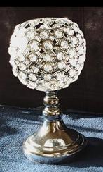 Waxinelichthouder met glasdteentjes, Ophalen of Verzenden, Zo goed als nieuw, Overige materialen, Minder dan 25 cm