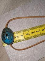 Ketting nieuw ongebruikt bruin turkoois porselein hanger, Verstelbaar, Nieuw, Steen of Mineraal, Verzenden