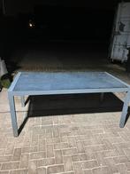 Tuintafel met glasplaat, Ophalen, Zo goed als nieuw, Rechthoekig, Aluminium