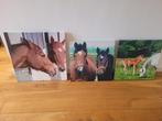 3 grote paarden canvas schilderijen/ paarden meisje kamer, Kinderen en Baby's, Kinderkamer | Inrichting en Decoratie, Ophalen of Verzenden