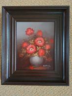 Fraai schilderij op doek/ pioenrozen/ ingelijst, Antiek en Kunst, Kunst | Schilderijen | Klassiek, Ophalen of Verzenden