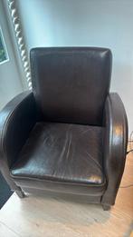 Te koop leren fauteuil, kleur bruin., Ophalen, Gebruikt, 75 tot 100 cm, Leer
