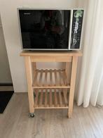 Keukentrolley met 2 wielen plus magnetron, Huis en Inrichting, Keuken | Keukenelementen, Ophalen, Gebruikt, 50 tot 100 cm, Minder dan 100 cm