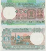 INDIA 1985 5 rupees #80o UNC-, Postzegels en Munten, Bankbiljetten | Azië, Verzenden, Zuid-Azië