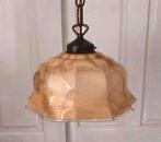 Art Deco hanglamp zachtgeel gemarmerd glas | jaren 30, Ophalen of Verzenden, Glas, Minder dan 50 cm