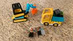Lego Duplo truck en graafmachine, Ophalen of Verzenden, Zo goed als nieuw, Duplo
