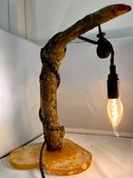 Kersenhouten lamp met antieke catrol, Huis en Inrichting, Nieuw, Ophalen of Verzenden, Landelijk, Minder dan 50 cm