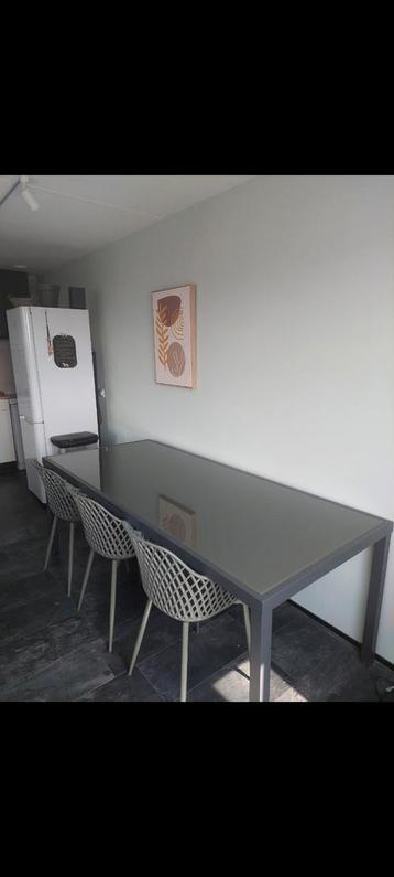Tuintafel glas met aluminium frame  211x90x75,5 beschikbaar voor biedingen