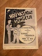 Uniek Jordaan Duet Liedblad "Hou Vast Dat Dingetje" (1930s), Ophalen of Verzenden, Zo goed als nieuw, Voor 1940, Prent