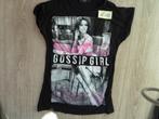 L 10 zwart met print meisjes t-shirt, Ophalen of Verzenden, Gebruikt, Meisje, Shirt of Longsleeve