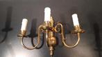 Messing, 3-arms wandlamp, elektrisch., Ophalen of Verzenden, Gebruikt, Metaal, Oudhollands