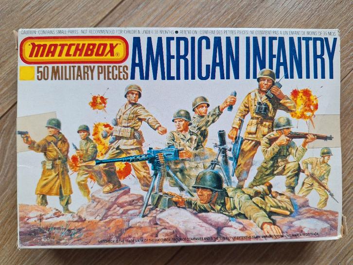 1:76 1/76 Matchbox American Infantry op sprue, Hobby en Vrije tijd, Modelbouw | Figuren en Diorama's, Zo goed als nieuw, Figuur of Figuren
